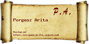 Porgesz Arita névjegykártya